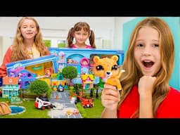Nastya explique les règles de sécurité en ville avec les "jouets La plus petite animalerie"