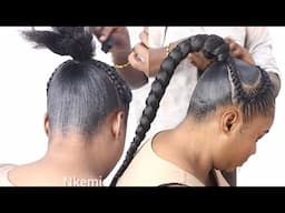 STUNNING BRAID PONYTAIL HAIRSTYLES / Classy  and Sleek Braid  Natural Hair for  simple Black Women