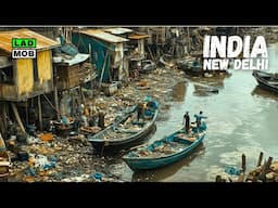 Fish, Cows, Filth & Gargbage – Ghazipur Fish Market - Trash Mountain | India New Delhi Walking Tour