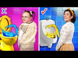 Rich Kid VS Poor Girl - Gadgets Vs Hacks || Cool Toilet Tips & Funny Situations