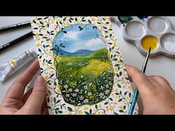 Painting a simple little landscape in Watercolor / Mixed media