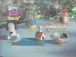 2000 Wendy's Kids Meal Snoopy 50th Anniversary Toy Commercial