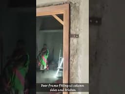 Door frame fixing method at column/pillar side