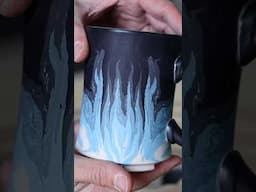 How I Made This Epic Blue Flame Mug #ceramic #pottery #clay #nerikomi #handmade