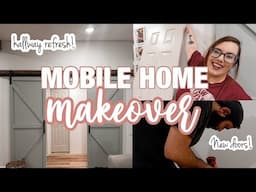 ✨HALLWAY REFRESH IN THE DOUBLE WIDE TRAILER ✨We got new doors! Extreme Mobile home makeover series!