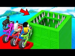 SHINCHAN AND FRANKLIN TRIED THE IMPOSSIBLE SPIKES TUNNEL PARKOUR CHALLENGE GTA 5