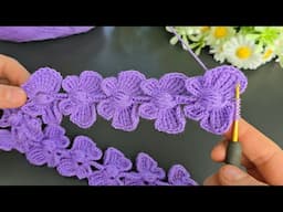 Super Beautiful !! ~`~ Super easy Crochet butterfly headband , bag handle model online tutorial