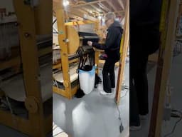 Pulling off a 30 meter warp. #garbageyarn #weaverproblems #weaving #weaver #wasteoftime