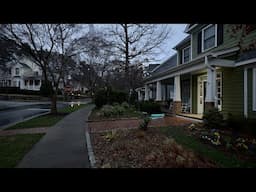 Winter Rain Walk Through American Neighborhoods | Nature Sounds for Sleep and Study