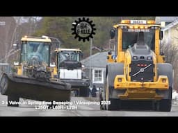 3x Volvo wheel loaders in Spring time Sweeping / Vårsopning 2025