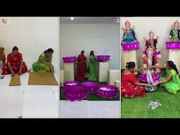 For a Panchamasi Lakshmi Puja, decorations should focus on creating a sacred and prosperous