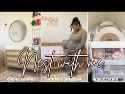 Nest With Me ✨👶🏾🍼| bedside nursery + diaper caddy +nursery progress