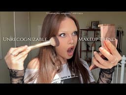 ATTEMPTING THE UNRECOGNIZABLE MAKEUP TREND with a twist.. (funny+uncomfortable)