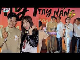 Lê Tuấn Khang đổ mồ hôi hột khi đứng cạnh gái xinh, fan bao vây tới tấp tại ra mắt phim Lật Mặt 8