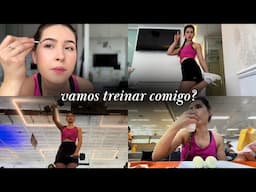 se arrume comigo + treino de braço + refeição pós treino!
