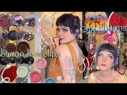 Cute + Easy Whimsical DIY projects 🌈✨ Buttons, Bag Charms + more!! | creative, twee, alt style inspo