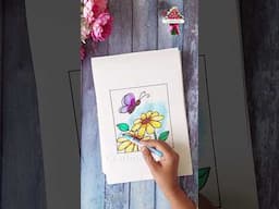 Simple Flower Drawing using Brush Pens #shorts #shortsfeed #easydrawing #creative #craftmerint