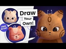 Draw Cute Fluffy Animals in Procreate ✨ Beginner-Friendly Tutorial + Free Brush!
