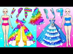 Pink vs Blue Barbie Rainbow Hair Makeover - Barbie Transformation Handmade - Woa Doll Channel