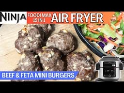 BEEF & FETA BURGERS *AIR FRYER* NINJA FOODI Recipe | Juicy & Moist | Perfect with a salad