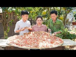 Pizza Making Process & The Love Story of the Engineer and Huong | Let's Enjoy the Giant Pizza!