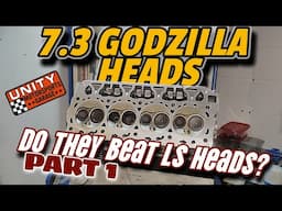7.3 Ford Godzilla vs Chevy LS3 head showdown Part 1