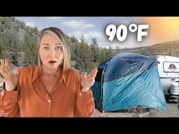 Staying COOL OFF THE GRID in Scamp 13ft Trailer in a Heatwave
