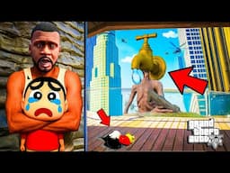 GTA 5 : GIANT SIREN HEAD Attack Attack On Shinchan Franklin & Doraemon 😭GTA 5 !