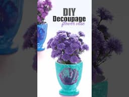How to make decoupage flower vase! 🌸 🏺 #diy #vase #decoupage #craft #artandcraft