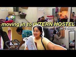 moving into *INTERN HOSTEL* in 2 days!🥹✨ AC toot gaya?? too much chaos😨
