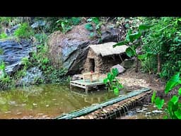 Building a Rock Shelter by a Stream / Survival Skills