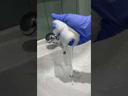 Satisfying ASMR Bathroom Sink Clean 🫧 #asmrcleaning #satisfyingasmr #sudsycleaning