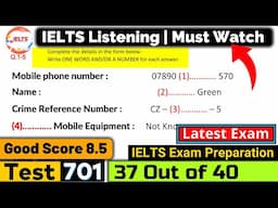 IELTS Listening Practice Test 2025 with Answers | Exam - 701