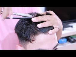 His old hair made him look older, the barber made a modern men's hairstyle, great finish