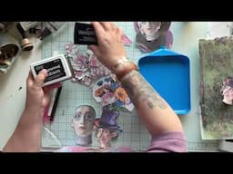 Using Distress Embossing Glaze To Paint Flowers and My Witch
