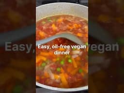 Easy, oil free vegan dinner. Join the 30 day weight loss challenge on instagram.