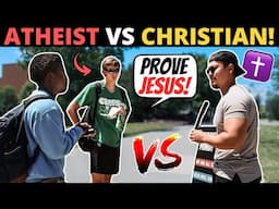 ATHEIST CHALLENGES STREET PREACHER! (Prove Jesus Is Real...)