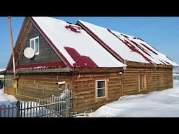 Life of families in the village. Winter day in Russia.