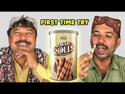 Tribal People Try Wafer Roll For The First Time