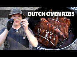 The Absolute BEST Way to Cook Ribs in a Dutch Oven | Campfire Pork Ribs