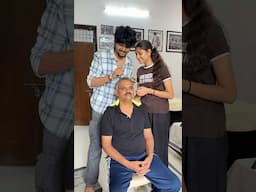 Papa ke hair colour kiya 😍| #shorts