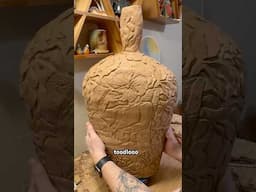 Will my sculpture survive the kiln??? Carving process #ceramics #pottery #sculpture
