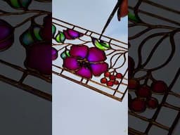 painting stained glass flowers #painting #stainedglassart #floralart #glassart #liadiadesigns #art
