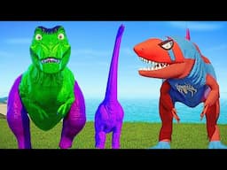 Dinosaur Spider-Man T-Rex & Superman I-Rex vs Dinosaur & Fight! Mosasaurus, Carnotaurus