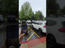 Tesla Car Comes to me in Heavy Rain ☔️ 🌧️