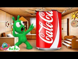 Pea Pea Discovers Giant Soda Can in Cardboard House! | Funny Cartoon for Kids