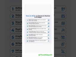 Literature Review in 8 Steps