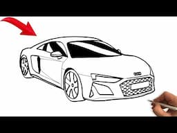 How to Draw an Audi R8 Easily | Easy Car Drawings