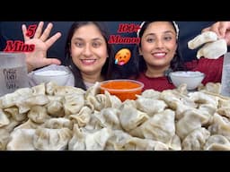 5 Mins 💯+Spicy 🥵Momos Eating Challenge|Momo Challenge