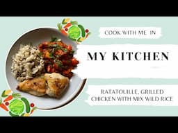 Lunch Idea 2: Ratatouille with oven-grilled chicken breast and mixed wild rice